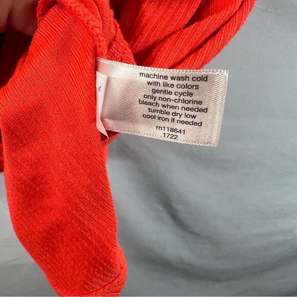 Lane Bryant Womens Orange Fitted High-Neck Ribbed Tank 0622 - Picture 11 of 13